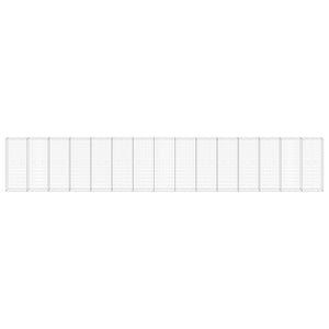 Gabionenwand mit Abdeckung Verzinkter Stahl 900x30x150 cm
