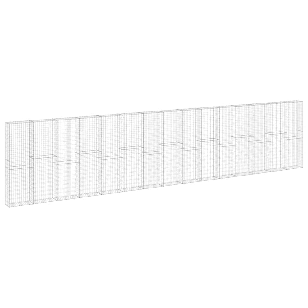 Gabionenwand mit Abdeckung Verzinkter Stahl 900x30x200 cm