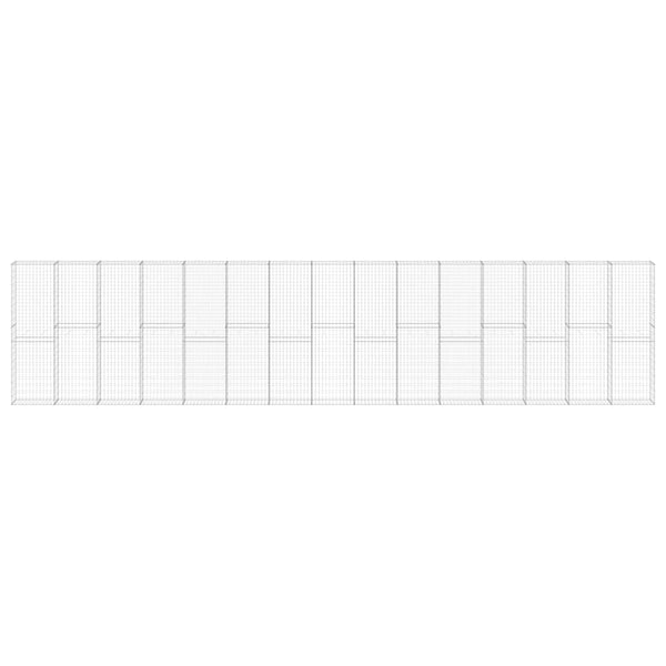 Gabionenwand mit Abdeckung Verzinkter Stahl 900x30x200 cm