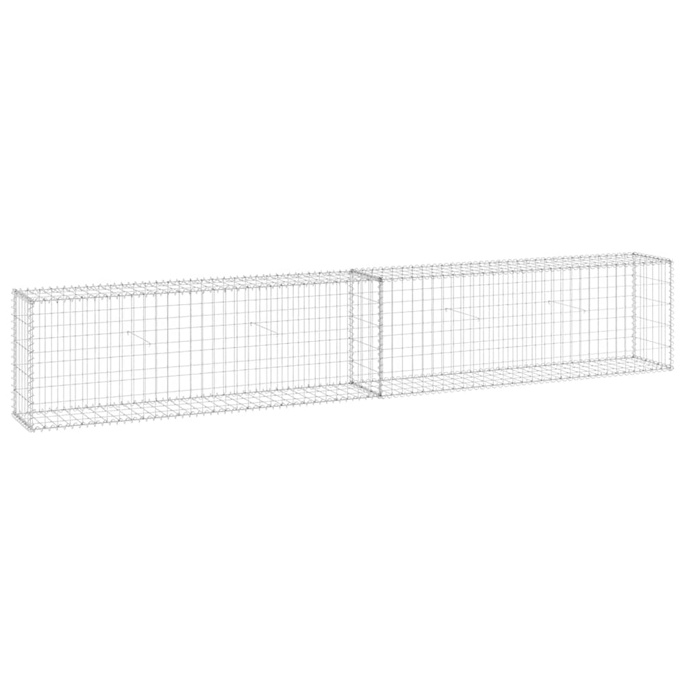 Gabionenwand mit Abdeckung Verzinkter Stahl 300x30x50 cm