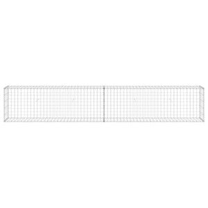 Gabionenwand mit Abdeckung Verzinkter Stahl 300x30x50 cm
