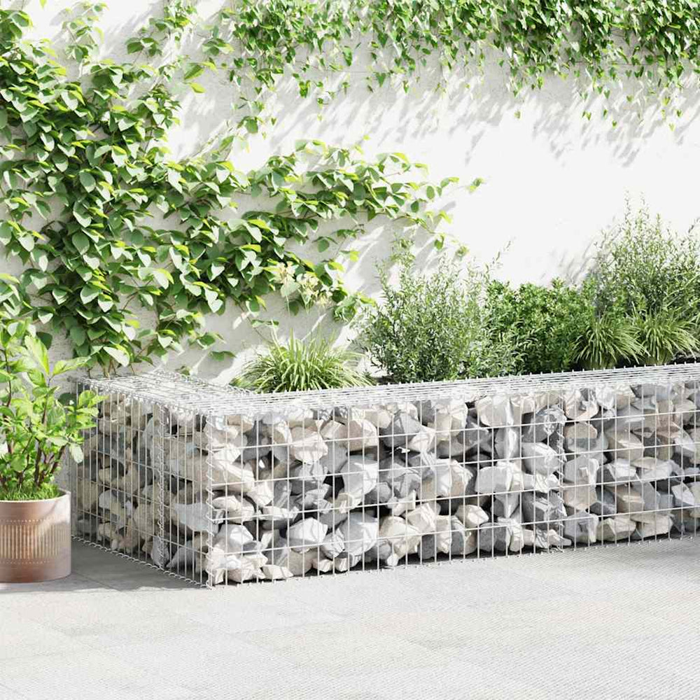 Gabionenwand mit Abdeckung Verzinkter Stahl 300x30x50 cm