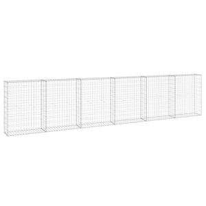 Gabionenwand mit Abdeckung Verzinkter Stahl 300x30x100 cm