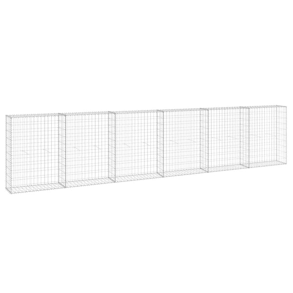 Gabionenwand mit Abdeckung Verzinkter Stahl 300x30x100 cm
