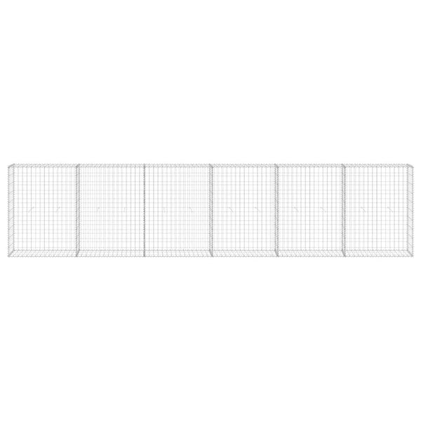 Gabionenwand mit Abdeckung Verzinkter Stahl 300x30x100 cm