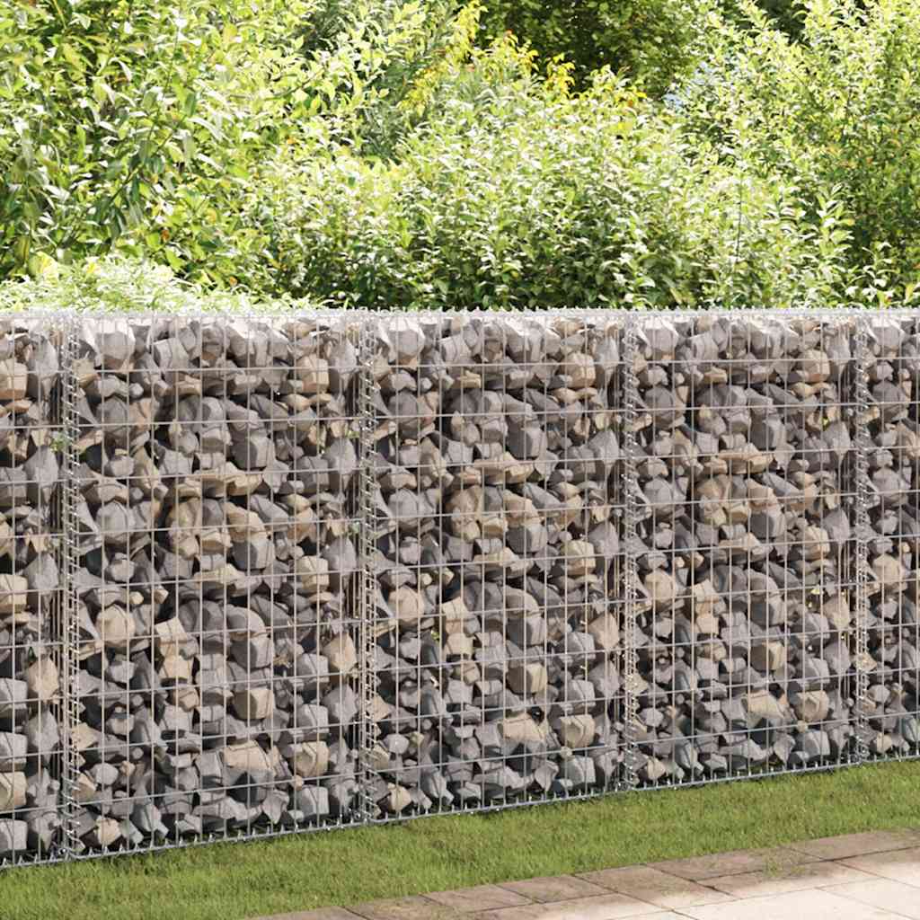 Gabionenwand mit Abdeckung Verzinkter Stahl 300x30x100 cm