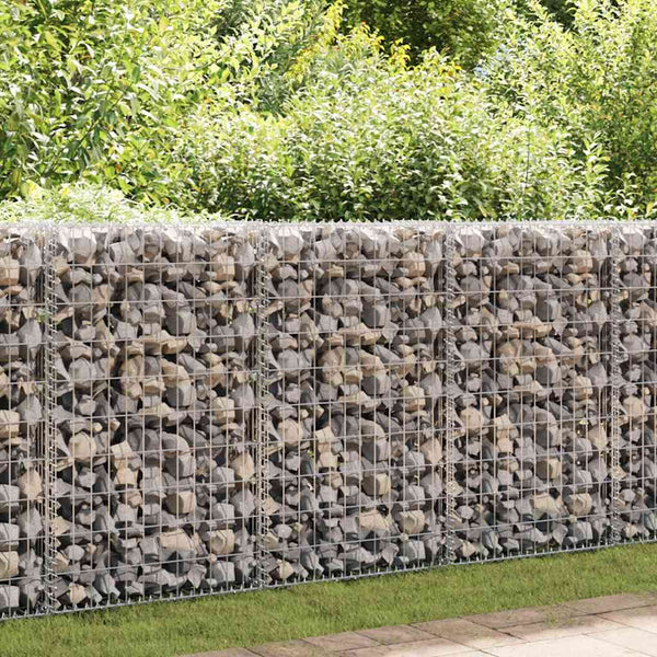 Gabionenwand mit Abdeckung Verzinkter Stahl 300x30x100 cm