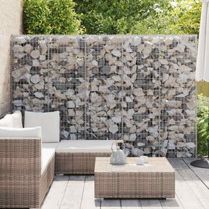 Gabionenwand mit Abdeckung Verzinkter Stahl 300x30x200 cm