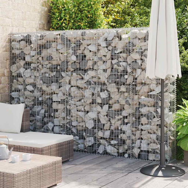 Gabionenwand mit Abdeckung Verzinkter Stahl 300x30x200 cm