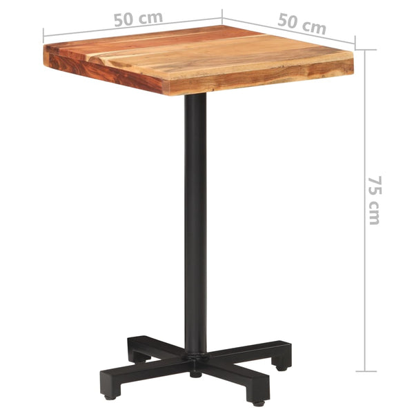Quadratischer Bistrotisch Akazie 50x50 cm