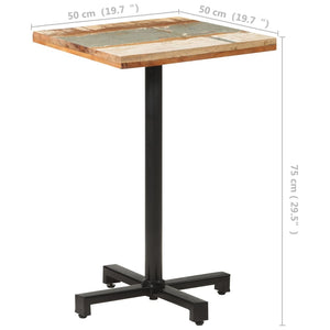 Quadratischer Bistrotisch Altholz 50x50 cm
