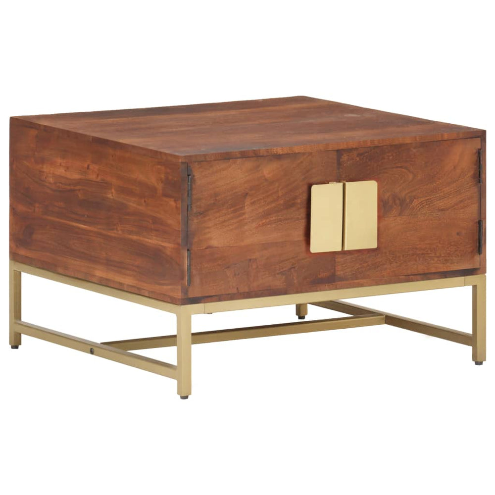 vidaXL Table basse marron miel 67x67x45 cm en bois d'acacia massif