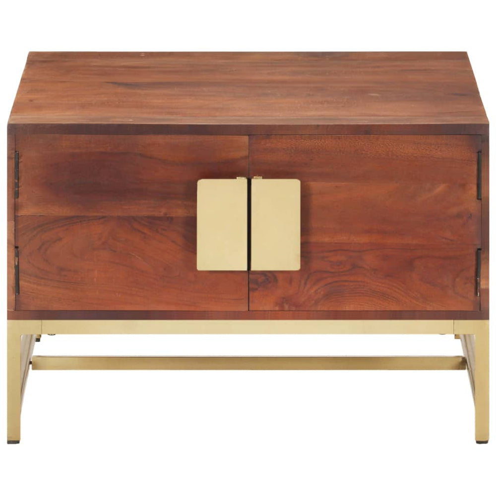 vidaXL Table basse marron miel 67x67x45 cm en bois d'acacia massif
