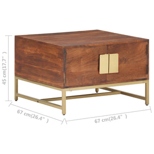 Couchtisch Akazie Massivholz 67x67 Honigbraun