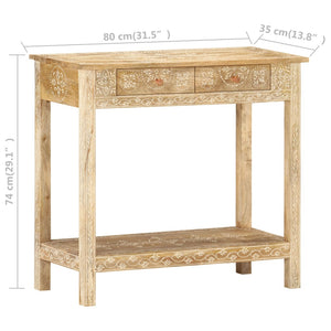 vidaXL Console 80x35x74 cm Bois de manguier massif
