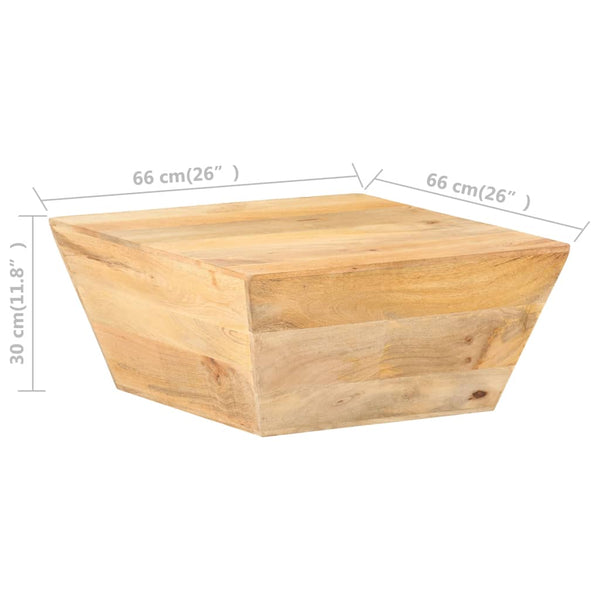Couchtisch V-Form Mango Massivholz 66x66 cm