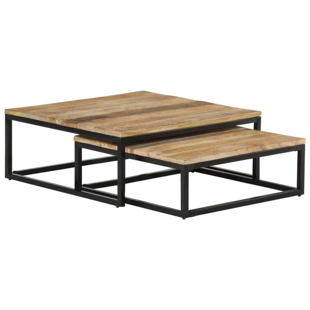 Massivholz Satztische, 2er-Set