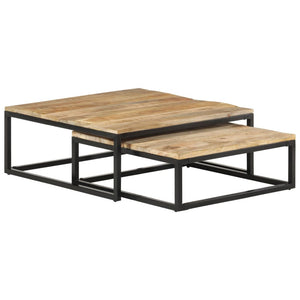 Massivholz Satztische, 2er-Set