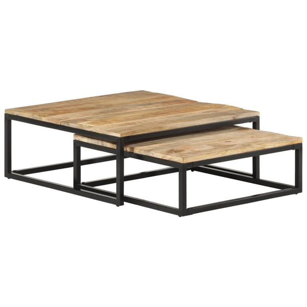 Massivholz Satztische, 2er-Set
