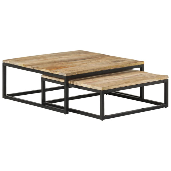 Massivholz Satztische, 2er-Set