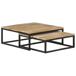 Massivholz Satztische, 2er-Set