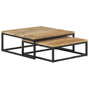 Massivholz Satztische, 2er-Set
