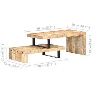 2er Couchtisch Set Mango Massivholz