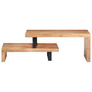 2er Couchtisch Set Akazie Massivholz