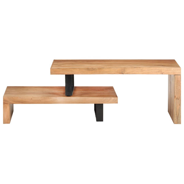 2er Couchtisch Set Akazie Massivholz