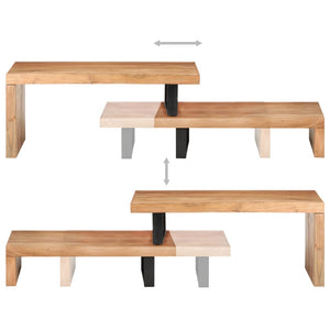 2er Couchtisch Set Akazie Massivholz
