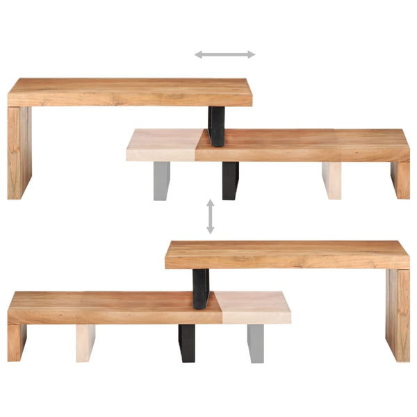 2er Couchtisch Set Akazie Massivholz