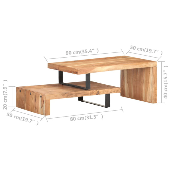 2er Couchtisch Set Akazie Massivholz