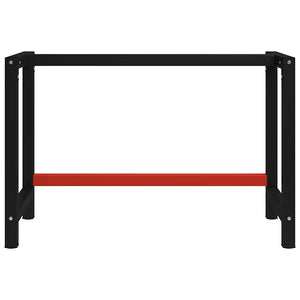 Werkbankgestell Metall 120x57x79 cm Schwarz und Rot