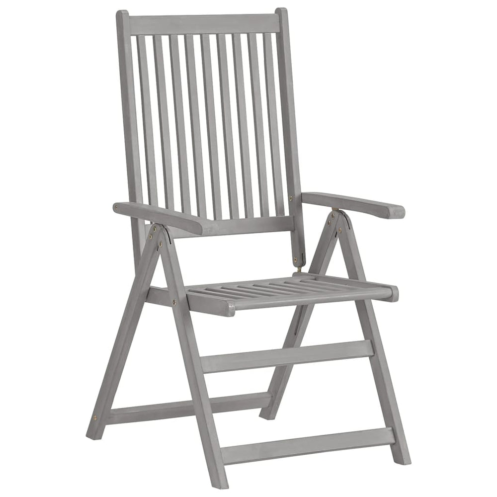Verstellbare Gartenstühle 3 Stk. Grau Massivholz Akazie