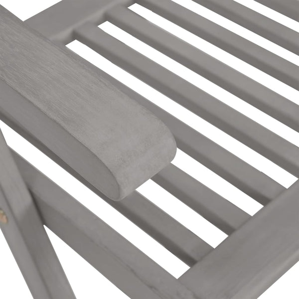 Verstellbare Gartenstühle 3 Stk. Grau Massivholz Akazie