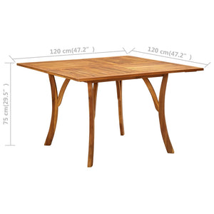 Gartentisch 120x120x75 cm Akazie Massivholz
