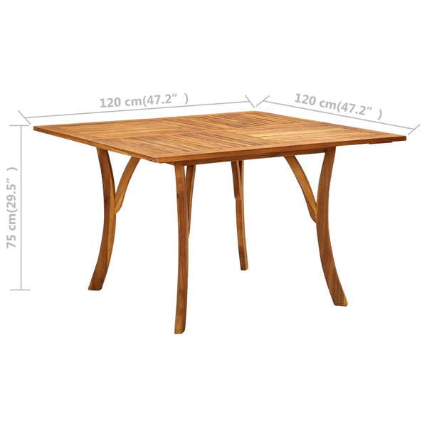 Gartentisch 120x120x75 cm Akazie Massivholz