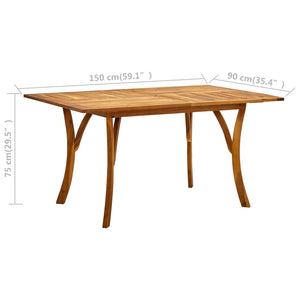 Gartentisch 150x90x75 cm Akazie Massivholz