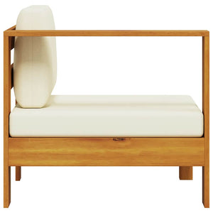 Mittelsofa mit 1 Armlehne Cremeweiß Massivholz Akazie