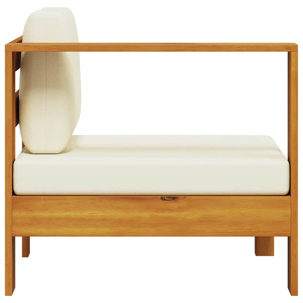 Mittelsofa mit 1 Armlehne Cremeweiß Massivholz Akazie