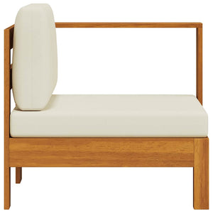 Mittelsofa mit 1 Armlehne Cremeweiß Massivholz Akazie