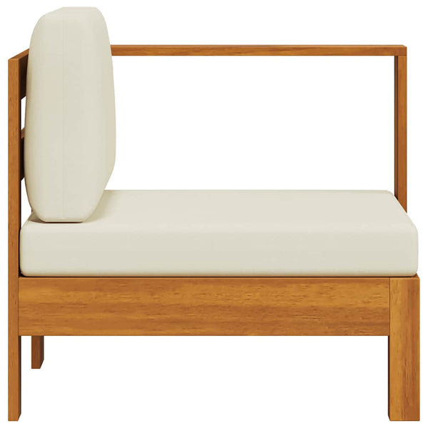 Mittelsofa mit 1 Armlehne Cremeweiß Massivholz Akazie