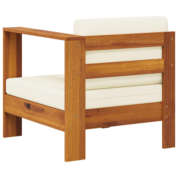 Mittelsofa mit 1 Armlehne Cremeweiß Massivholz Akazie