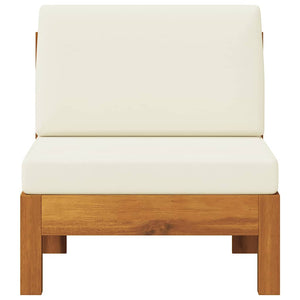 Mittelsofa mit Cremeweißen Kissen Massivholz Akazie