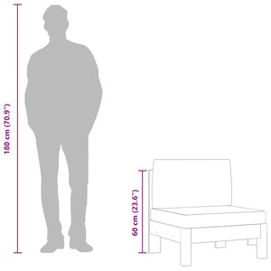 Mittelsofa mit Cremeweißen Kissen Massivholz Akazie