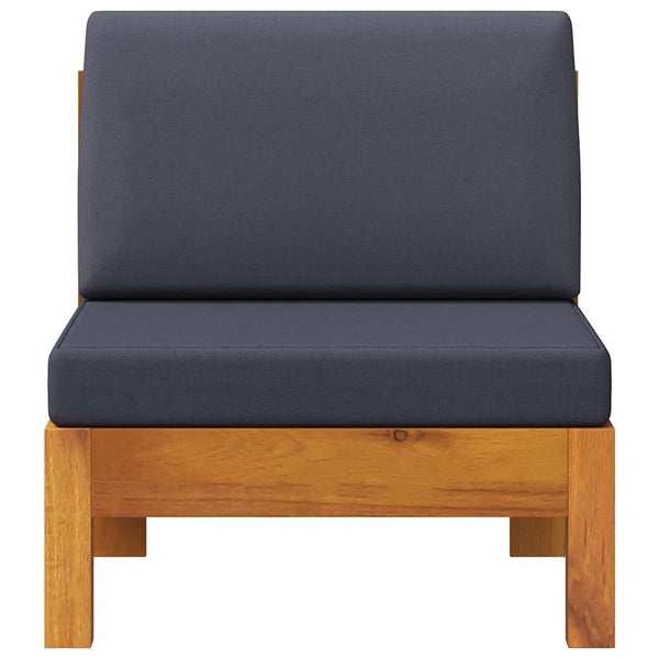 Mittelsofa mit Dunkelgrauen Kissen Massivholz Akazie