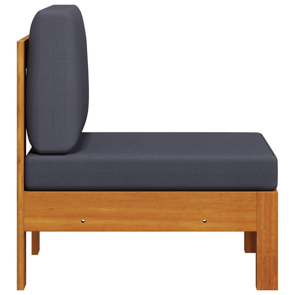 Mittelsofa mit Dunkelgrauen Kissen Massivholz Akazie