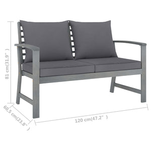 4-tlg. Garten-Lounge-Set mit Auflagen Massivholz Akazie