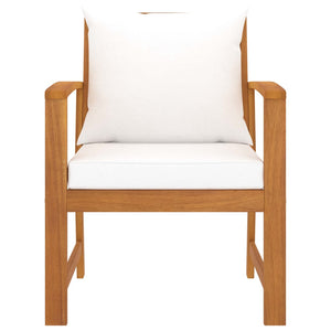 vidaXL Chaises de jardin 2 pcs avec coussins crème Bois d'acacia massif