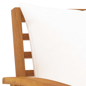 vidaXL Chaises de jardin 2 pcs avec coussins crème Bois d'acacia massif